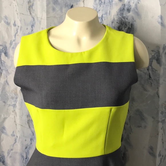 Lollipop By dieu Designer Club yellow gray fitted sleeveless dress line - Picture 2 of 12